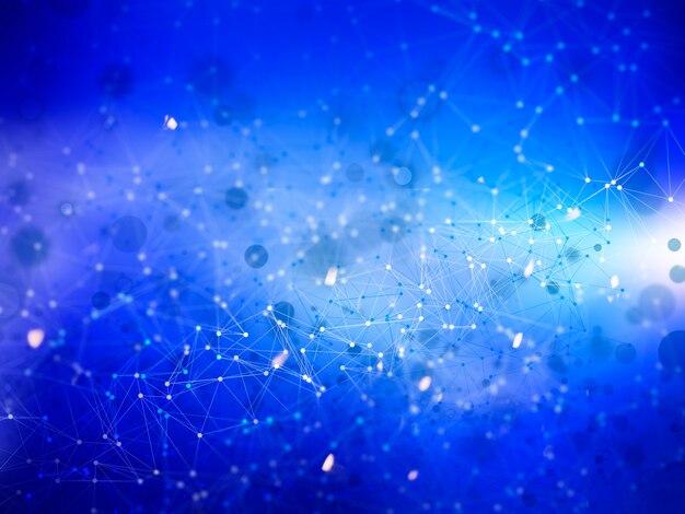 Arrière-plan abstrait à faible polymétrie avec des lignes et des points de connexion