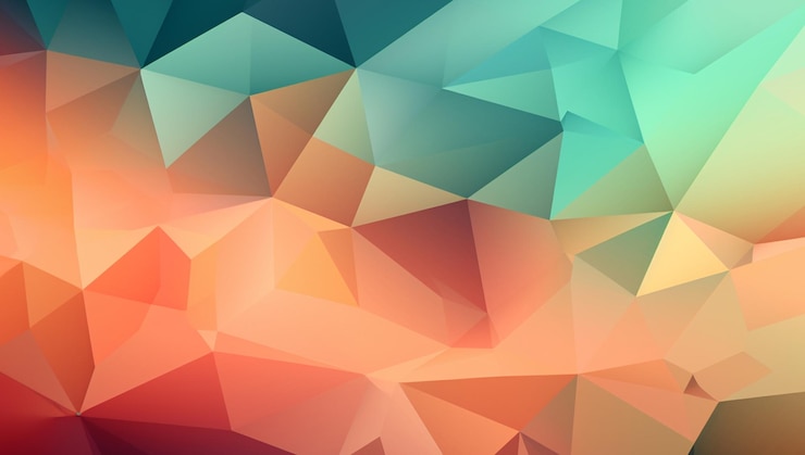 Photo gratuit un arrière-plan coloré avec un motif triangulaire au milieu