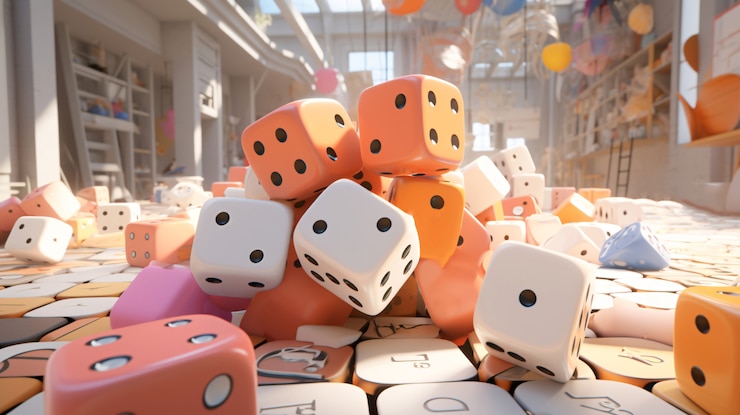 Photo gratuit arrière-plan du jeu de dés chanceux