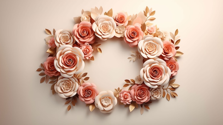 Photo gratuit arrière-plan de fleurs de rose 3d avec espace de copie