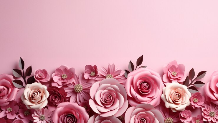 Photo gratuit arrière-plan de fleurs de rose 3d avec espace de copie