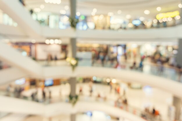 Arrière-plan flou - magasin de centre commercial flou fond avec bokeh. image filtrée vintage.