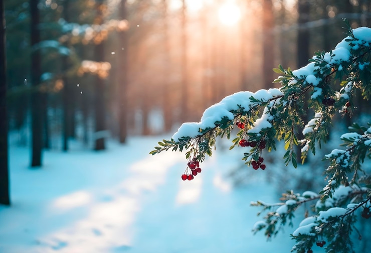 Photo gratuit arrière-plan hivernal enneigé