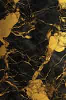 Photo gratuite arrière-plan en marbre noir et or abstrait