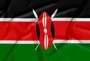 Photo gratuite arrière-plan réaliste du drapeau du kenya