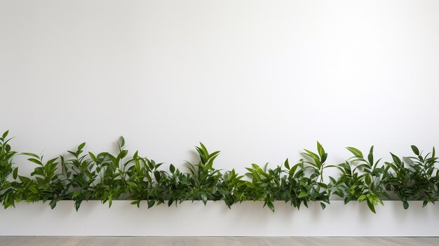 Arrière-plan avec de simples murs blancs et une plante