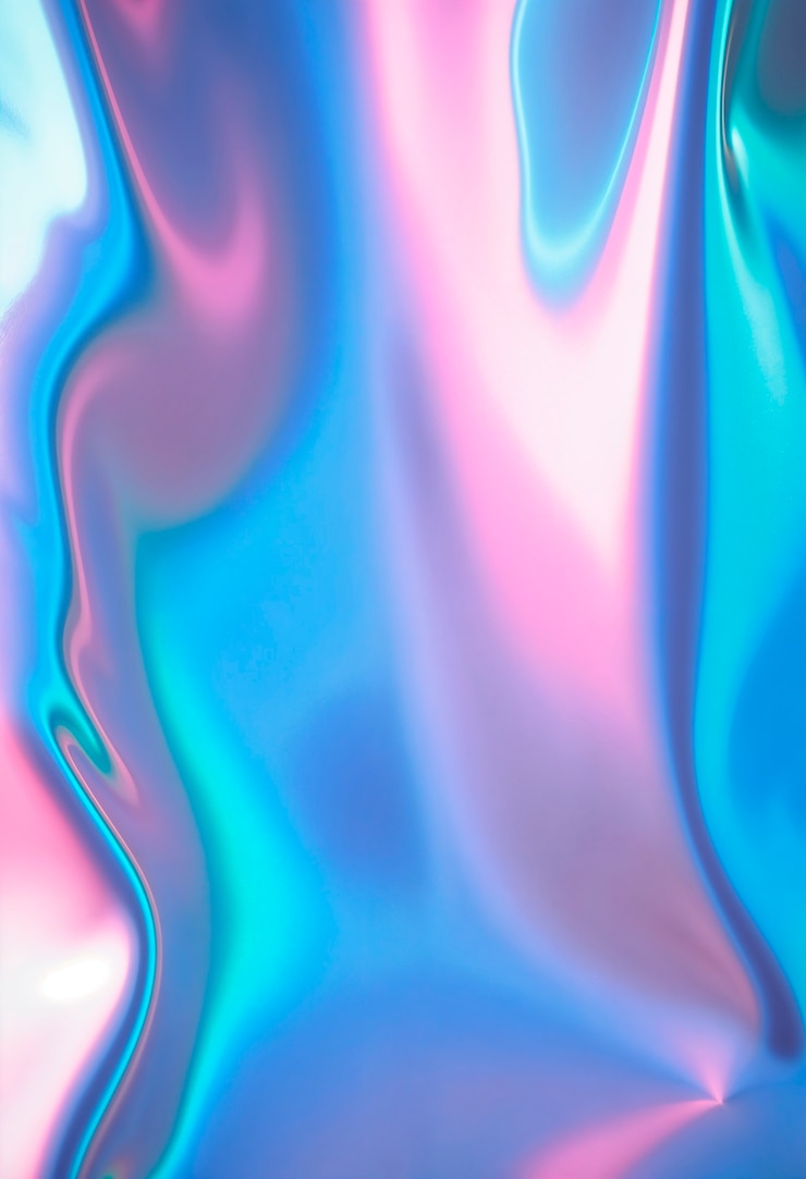 Photo gratuit arrière-plan à texture holographique bleue