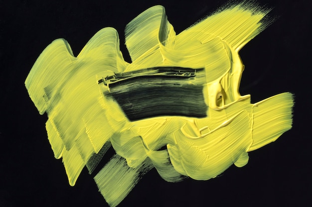 Art abstrait de coup de pinceau jaune