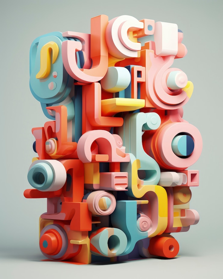 Photo gratuit art abstrait réalisé à partir de formes géométriques 3d