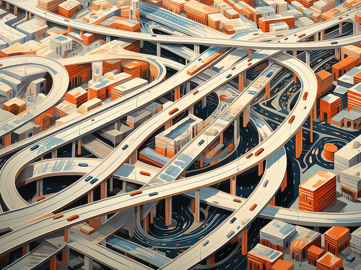 Photo gratuit art numérique de l'architecture urbaine et du paysage