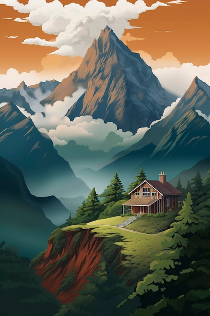 L'art numérique de belles montagnes
