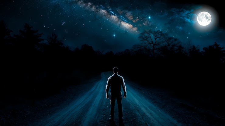 Photo gratuit l'art numérique le ciel nocturne cosmique sombre