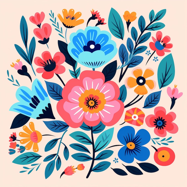 Photo gratuit art numérique avec des formes florales organiques