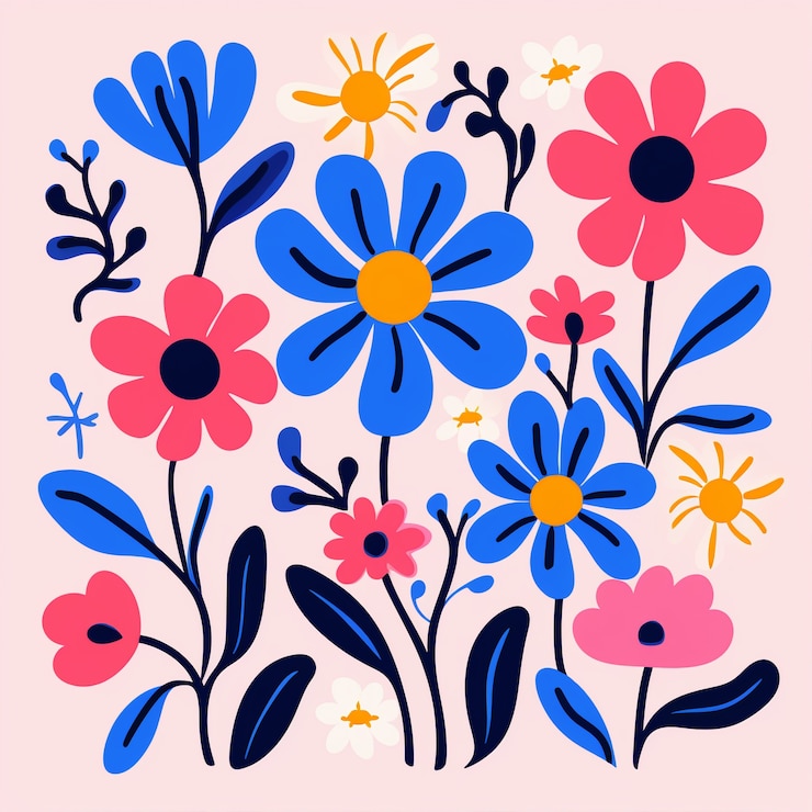 Photo gratuit art numérique avec des formes florales organiques