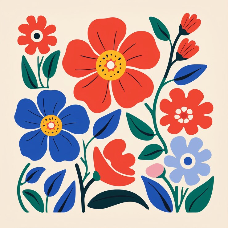 Photo gratuit art numérique avec des formes florales organiques