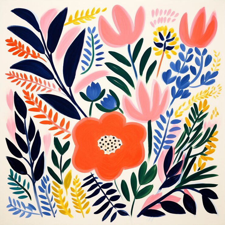 Photo gratuit art numérique avec des formes florales organiques
