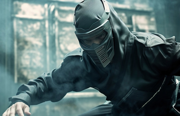 Photo gratuite l'art numérique futuriste des ninjas