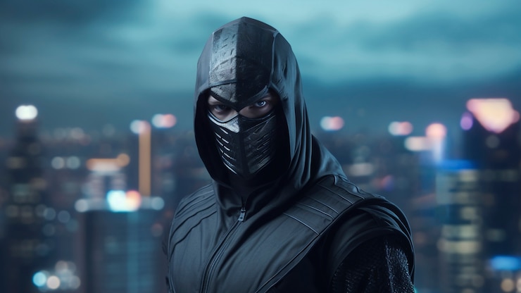 Photo gratuit l'art numérique futuriste des ninjas