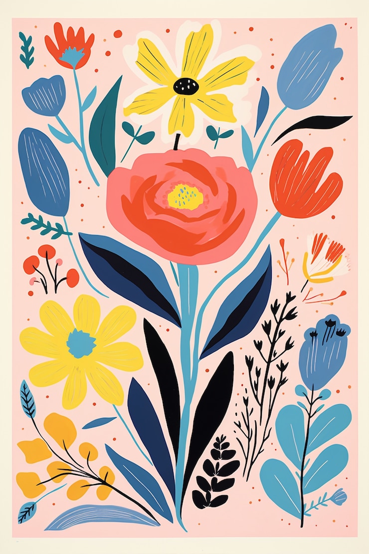Photo gratuit art numérique de motifs de formes florales organiques