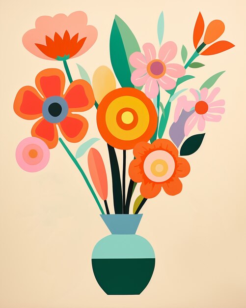 Art numérique de motifs de formes florales organiques