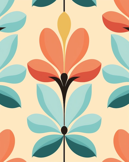 Art numérique de motifs de formes florales organiques