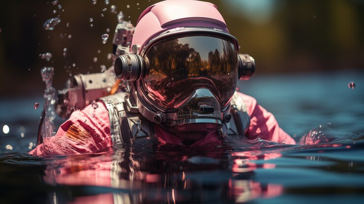 Photo gratuit art numérique de plongée d’astronaute