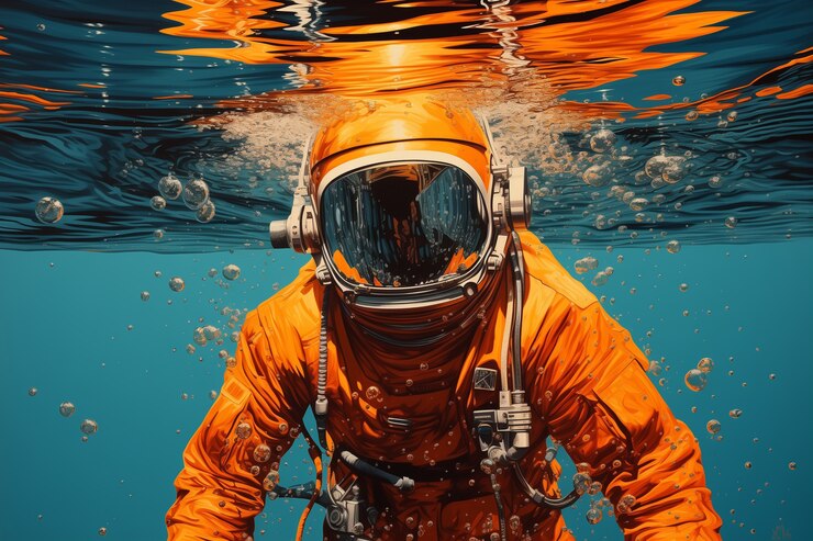 Photo gratuit art numérique de plongée d’astronaute