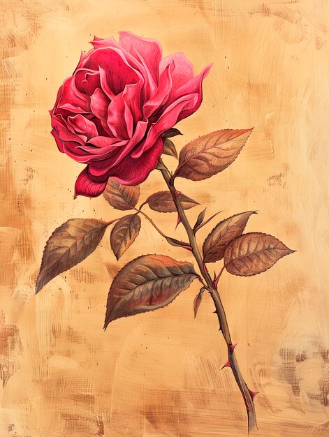 L'art numérique de la rose vintage