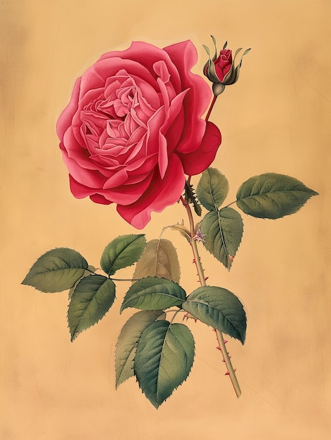 Photo gratuite l'art numérique de la rose vintage