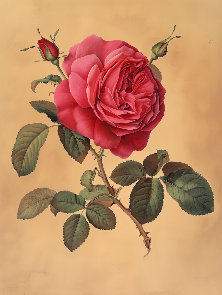 Photo gratuit l'art numérique de la rose vintage