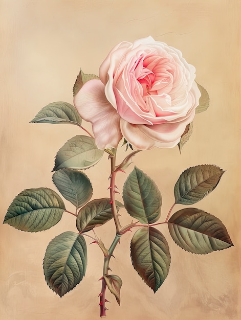 Photo gratuite l'art numérique de la rose vintage