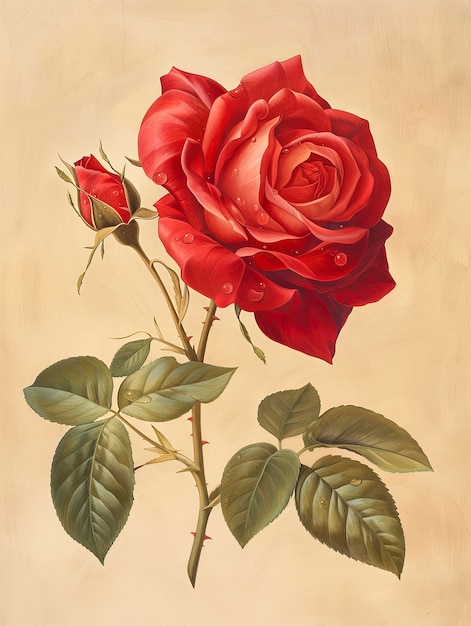 Photo gratuite l'art numérique de la rose vintage