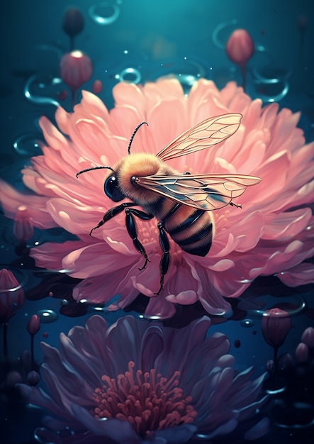Photo gratuite art numérique de style abeille