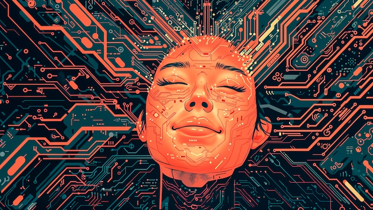 Photo gratuit art numérique de la technologie de l'ia
