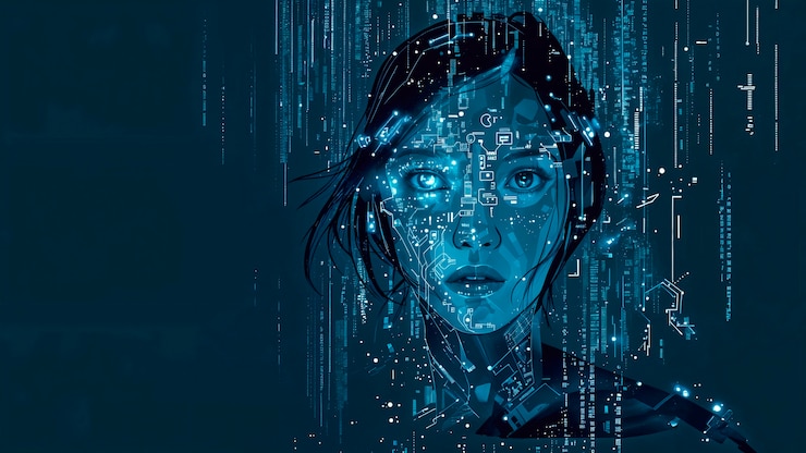 Photo gratuit art numérique de la technologie de l'ia