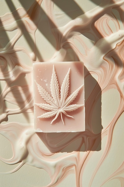 Photo gratuite articles cosmétiques avec des feuilles de marijuana