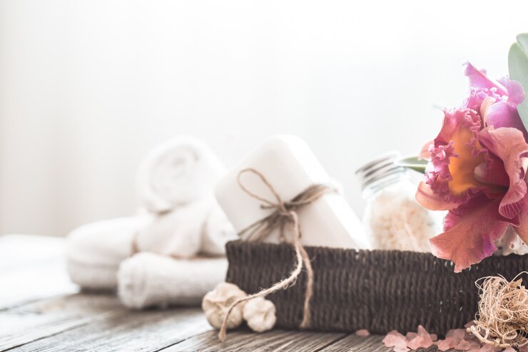 Photo gratuit articles de spa avec orchidée