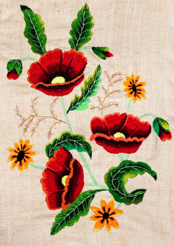 Photo gratuit arts et métiers populaires de broderie à la main