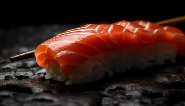 Photo gratuite assiette de fruits de mer frais sashimi nigiri maki rolls générés par l'ia