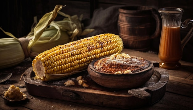 Photo gratuite assiette de légumes grillés fermier frais et gourmand généré par ia