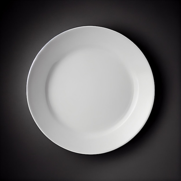 Assiette Vide Sur élégance Noire Dans La Simplicité Générée Par L'ia