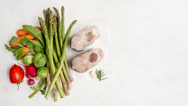 Assortiment d'aliments diététiques flexitaristes