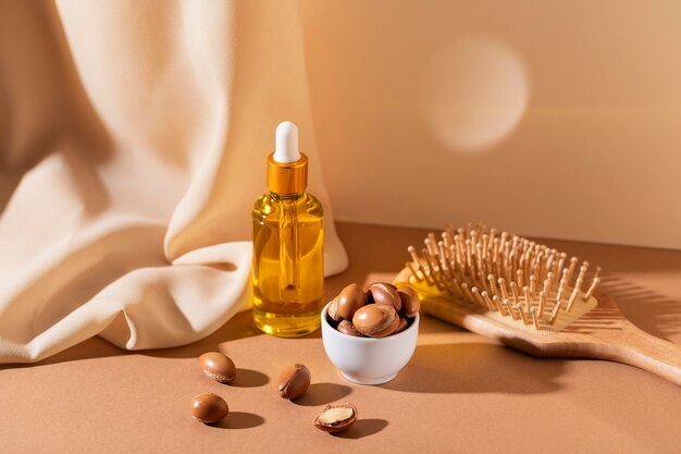 Assortiment de compte-gouttes d'huile d'argan naturel