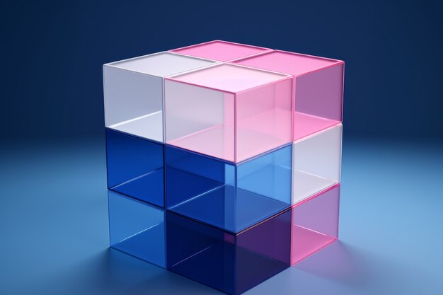 Assortiment de cubes géométriques à côtés carrés