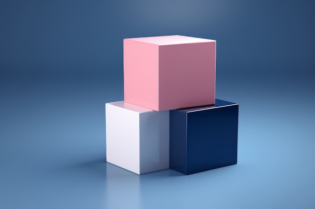 Photo gratuite assortiment de cubes géométriques à côtés carrés