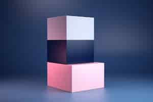 Photo gratuite assortiment de cubes géométriques à côtés carrés