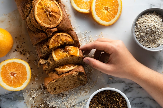 Assortiment de délicieuses recettes saines aux oranges