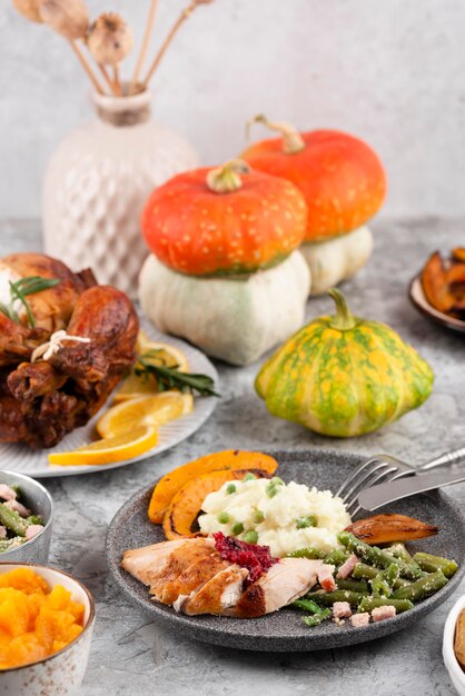 Assortiment de délicieux repas pour le jour de Thanksgiving