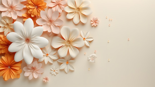 Assortiment de fleurs 3D abstraites