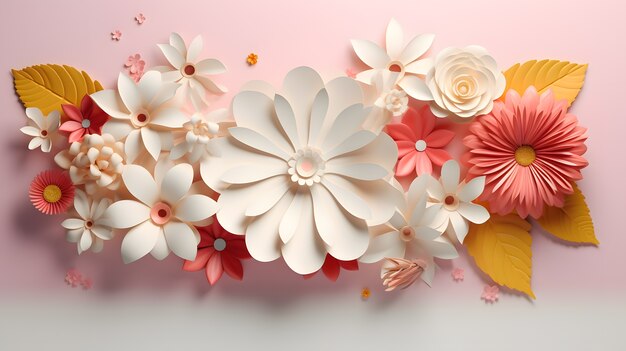 Assortiment de fleurs 3D abstraites